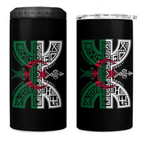 Algeria Amazigh Berber Yaz Symbol Algerian Flag Heritage Graphic 4 in 1 Can Cooler Tumbler Traditional North African Tribal Culture Art