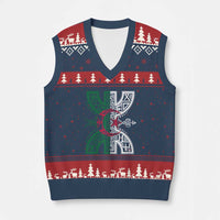 Algeria Amazigh Berber Yaz Symbol Algerian Flag Heritage Graphic V-Neck Knit Sweater Vest Traditional North African Tribal Culture Art