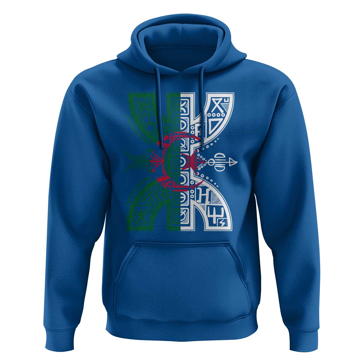 Algeria Amazigh Berber Yaz Symbol Algerian Flag Heritage Graphic Hoodie Traditional North African Tribal Culture Art
