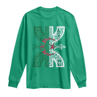 Algeria Amazigh Berber Yaz Symbol Algerian Flag Heritage Graphic Long Sleeve Shirt Traditional North African Tribal Culture Art