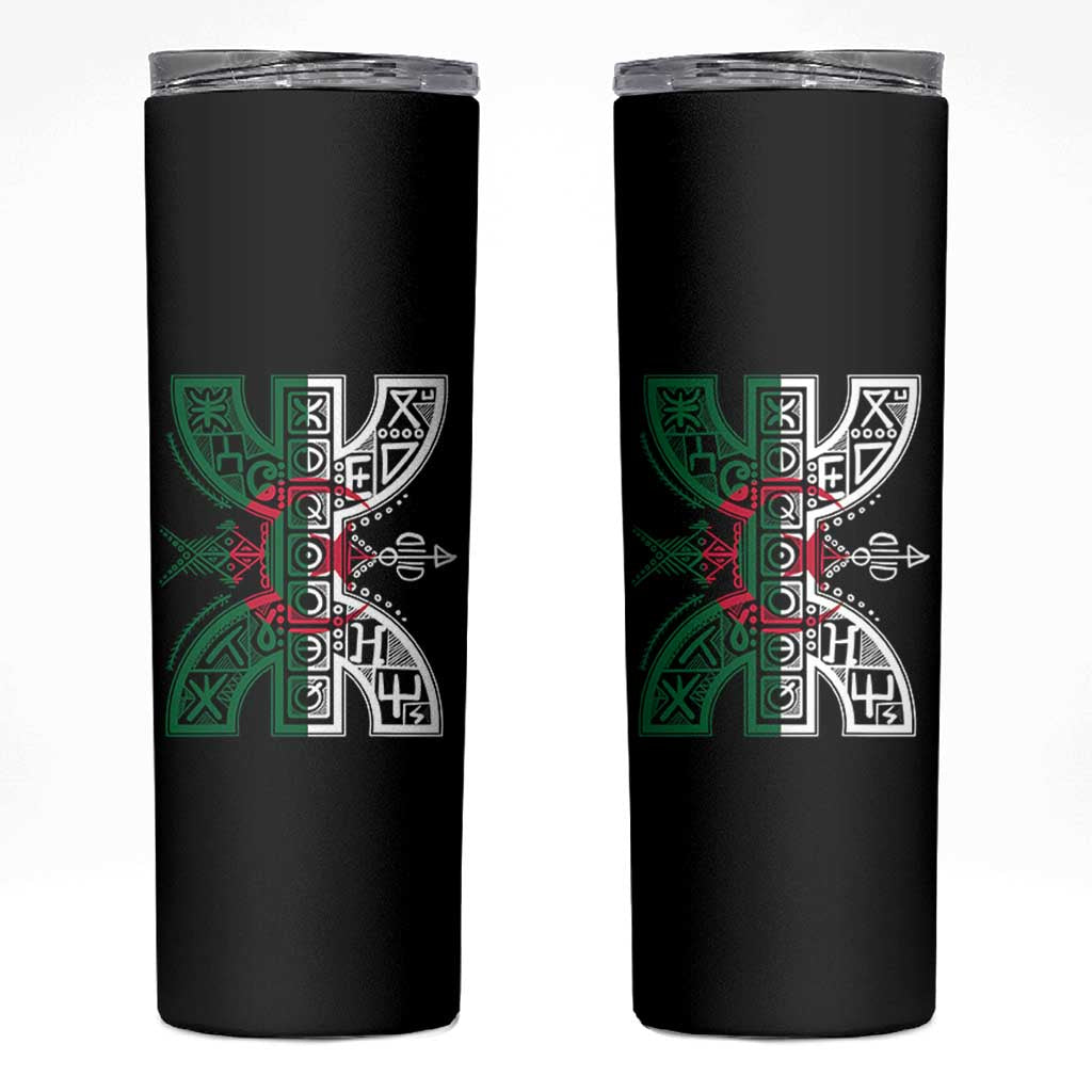 Algeria Amazigh Berber Yaz Symbol Algerian Flag Heritage Graphic Skinny Tumbler Traditional North African Tribal Culture Art