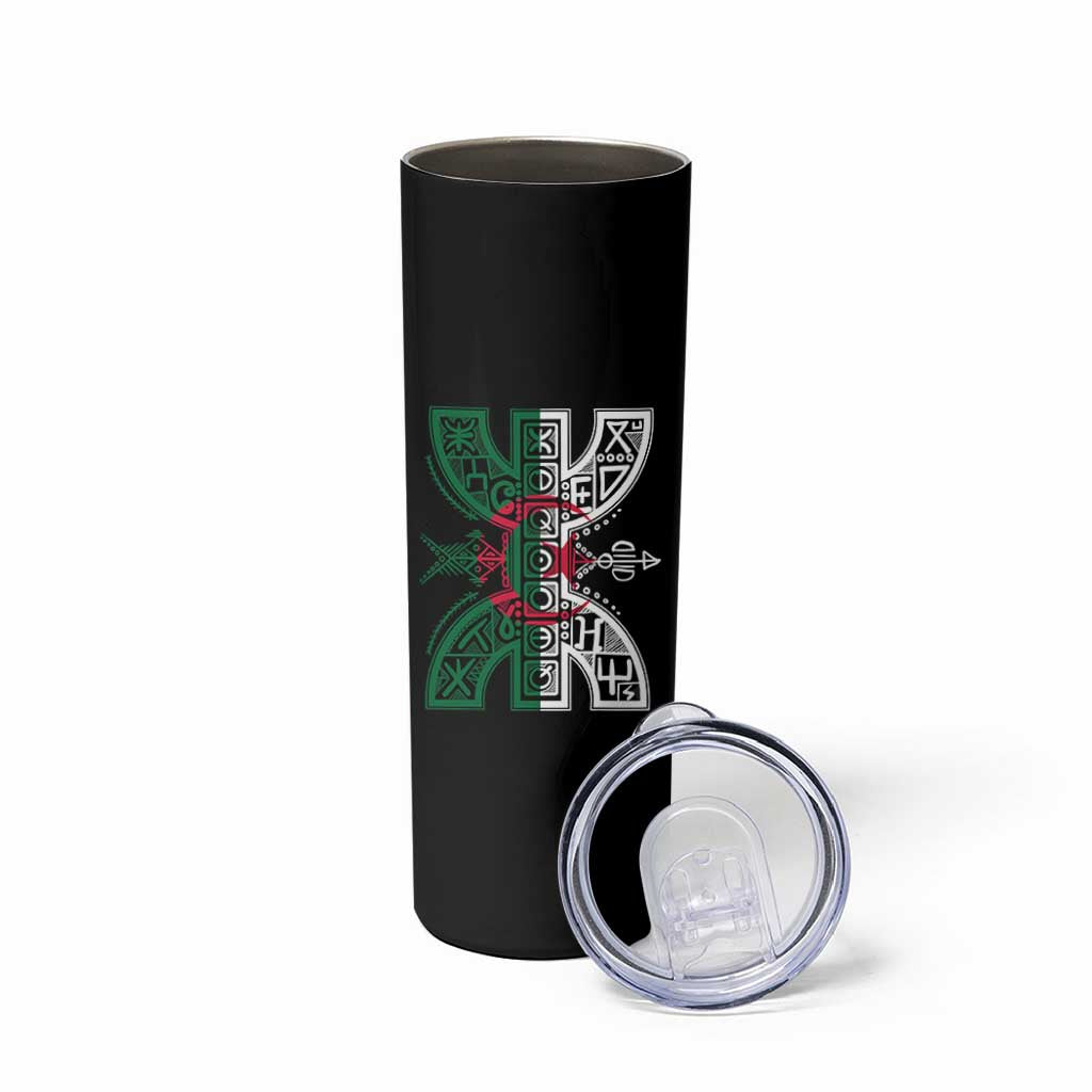 Algeria Amazigh Berber Yaz Symbol Algerian Flag Heritage Graphic Skinny Tumbler Traditional North African Tribal Culture Art