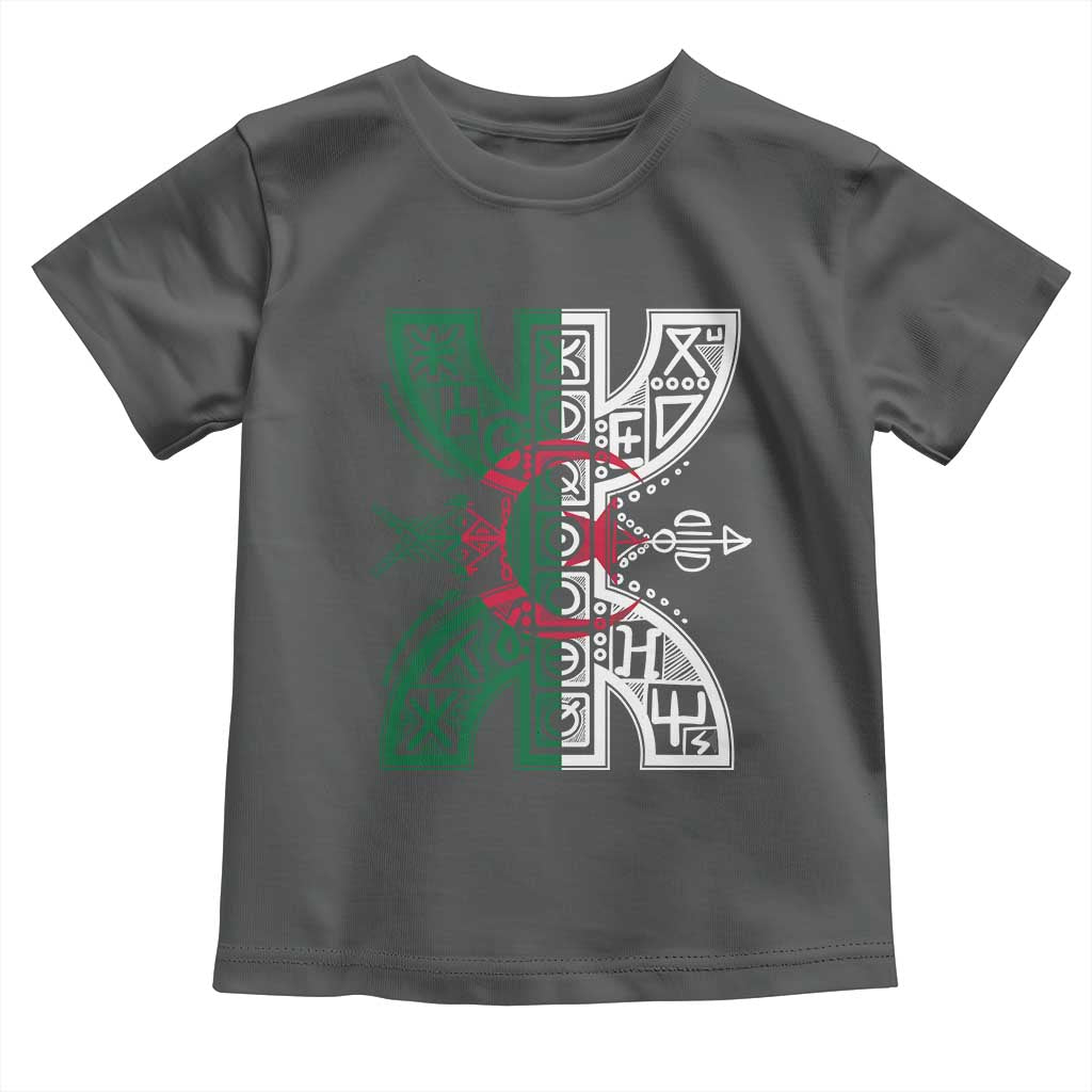 Algeria Amazigh Berber Yaz Symbol Algerian Flag Heritage Graphic Toddler T Shirt Traditional North African Tribal Culture Art