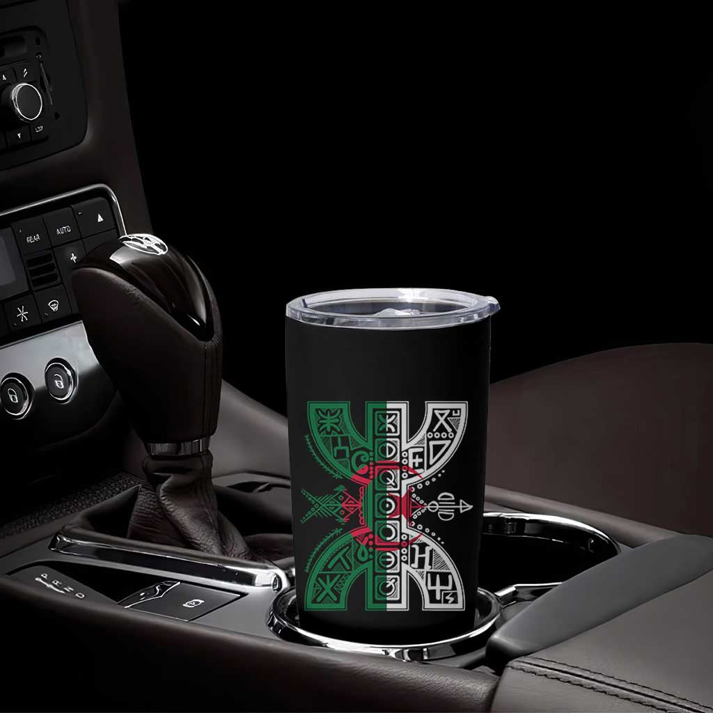 Algeria Amazigh Berber Yaz Symbol Algerian Flag Heritage Graphic Tumbler Cup Traditional North African Tribal Culture Art