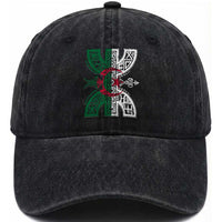 Algeria Amazigh Berber Yaz Symbol Algerian Flag Heritage Graphic Washed Cotton Baseball Cap Traditional North African Tribal Culture Art