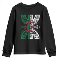Algeria Amazigh Berber Yaz Symbol Algerian Flag Heritage Graphic Youth Sweatshirt Traditional North African Tribal Culture Art