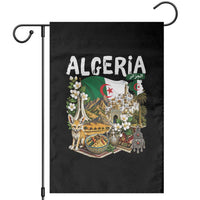 Algeria Algerian Culture and Landmarks Collage Graphic Garden Flag Proud Fennec Fox Heritage and Arabic Calligraphy