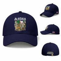 Algeria Algerian Culture and Landmarks Collage Graphic Baseball Cap Proud Fennec Fox Heritage and Arabic Calligraphy