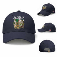 Algeria Algerian Culture and Landmarks Collage Graphic Baseball Cap Proud Fennec Fox Heritage and Arabic Calligraphy