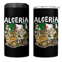 Algeria Algerian Culture and Landmarks Collage Graphic 4 in 1 Can Cooler Tumbler Proud Fennec Fox Heritage and Arabic Calligraphy