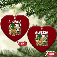 Algeria Algerian Culture and Landmarks Collage Graphic Ceramic Ornament Proud Fennec Fox Heritage and Arabic Calligraphy