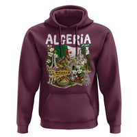 Algeria Algerian Culture and Landmarks Collage Graphic Hoodie Proud Fennec Fox Heritage and Arabic Calligraphy
