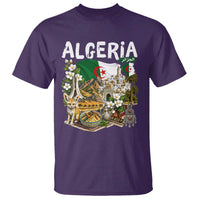 Algeria Algerian Culture and Landmarks Collage Graphic T Shirt Proud Fennec Fox Heritage and Arabic Calligraphy