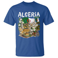Algeria Algerian Culture and Landmarks Collage Graphic T Shirt Proud Fennec Fox Heritage and Arabic Calligraphy