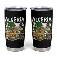 Algeria Algerian Culture and Landmarks Collage Graphic Tumbler Cup Proud Fennec Fox Heritage and Arabic Calligraphy