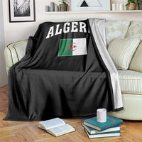 Classic Algeria Varsity Athletic Style Throw Blanket Proud Patriotic Algerian Flag