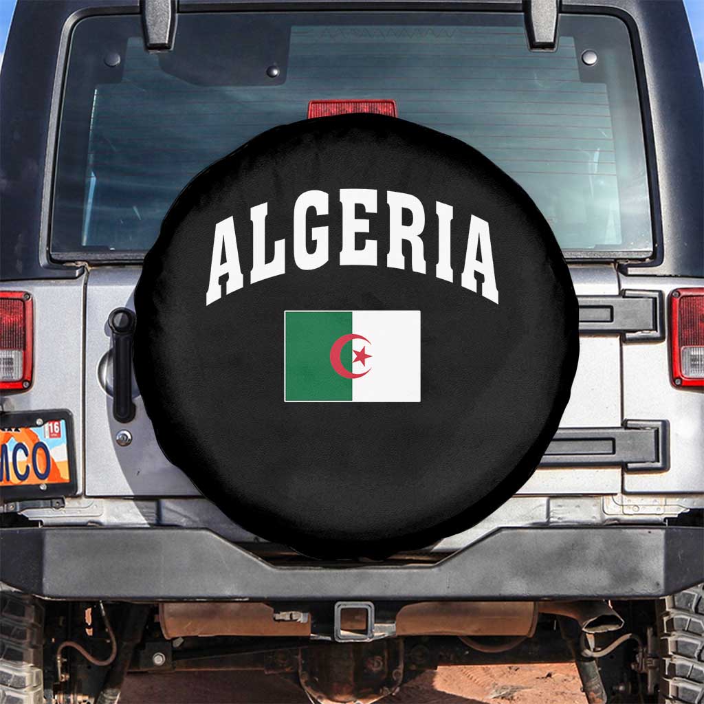 Classic Algeria Varsity Athletic Style Spare Tire Cover Proud Patriotic Algerian Flag