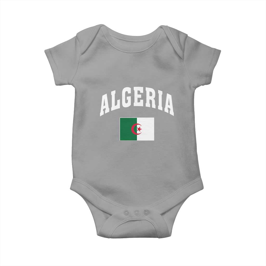 Classic Algeria Varsity Athletic Style Baby Onesie Proud Patriotic Algerian Flag