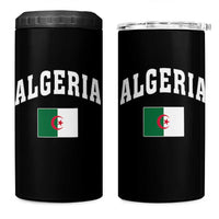Classic Algeria Varsity Athletic Style 4 in 1 Can Cooler Tumbler Proud Patriotic Algerian Flag