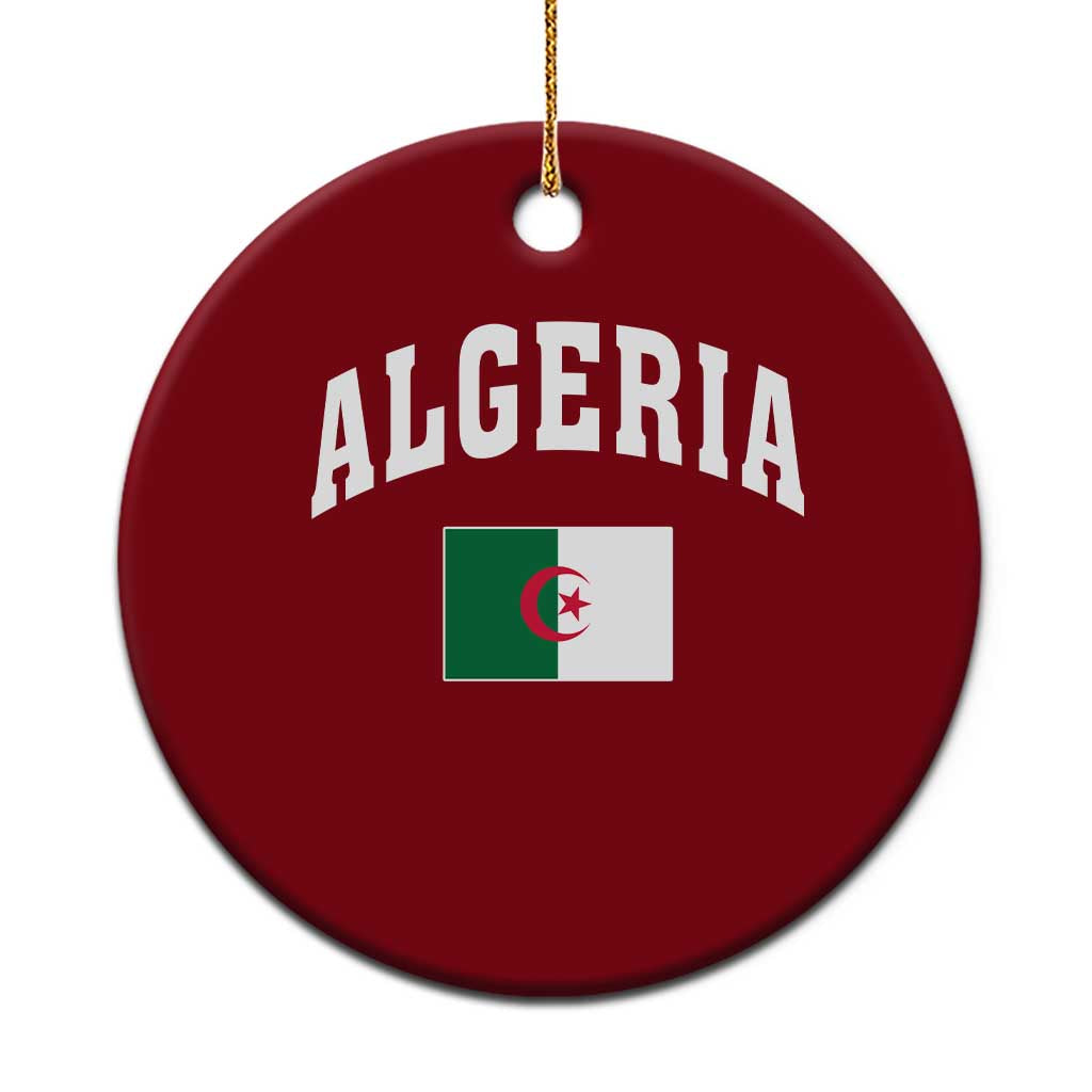 Classic Algeria Varsity Athletic Style Ceramic Ornament Proud Patriotic Algerian Flag