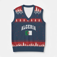 Classic Algeria Varsity Athletic Style V-Neck Knit Sweater Vest Proud Patriotic Algerian Flag