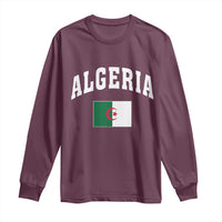 Classic Algeria Varsity Athletic Style Long Sleeve Shirt Proud Patriotic Algerian Flag