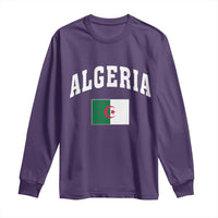 Classic Algeria Varsity Athletic Style Long Sleeve Shirt Proud Patriotic Algerian Flag