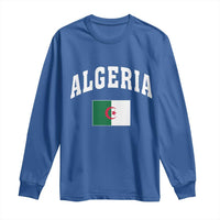 Classic Algeria Varsity Athletic Style Long Sleeve Shirt Proud Patriotic Algerian Flag