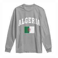 Classic Algeria Varsity Athletic Style Long Sleeve Shirt Proud Patriotic Algerian Flag
