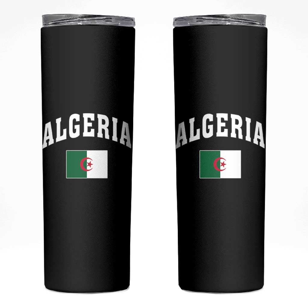Classic Algeria Varsity Athletic Style Skinny Tumbler Proud Patriotic Algerian Flag