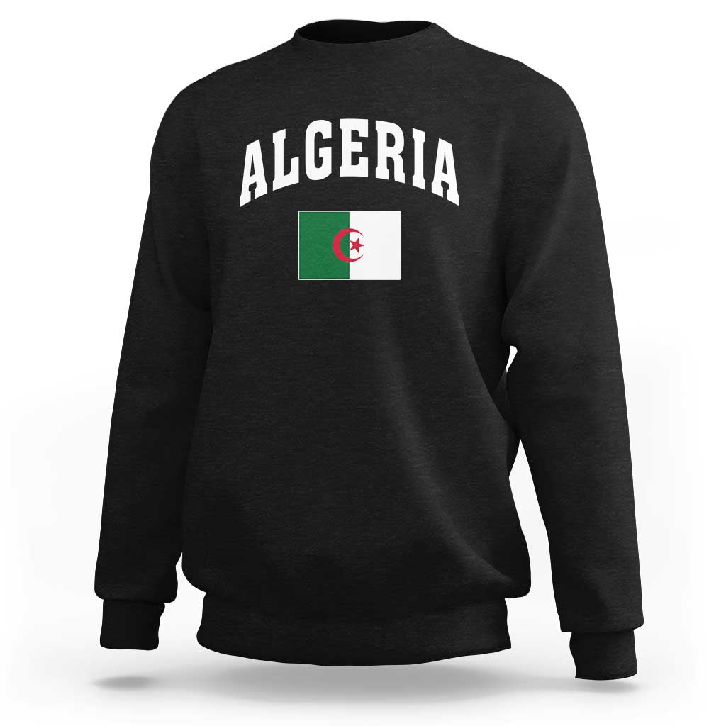 Classic Algeria Varsity Athletic Style Sweatshirt Proud Patriotic Algerian Flag