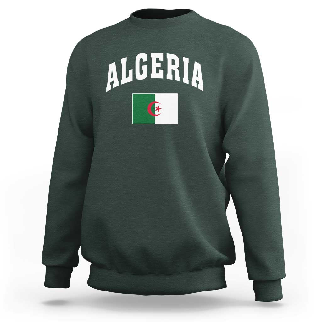 Classic Algeria Varsity Athletic Style Sweatshirt Proud Patriotic Algerian Flag
