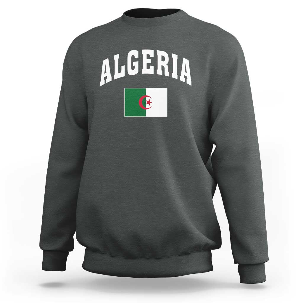 Classic Algeria Varsity Athletic Style Sweatshirt Proud Patriotic Algerian Flag