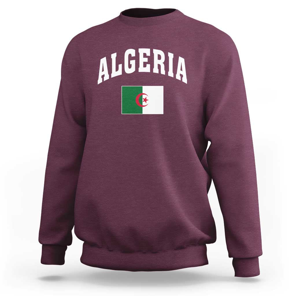 Classic Algeria Varsity Athletic Style Sweatshirt Proud Patriotic Algerian Flag
