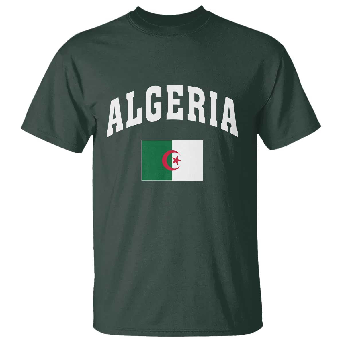 Classic Algeria Varsity Athletic Style T Shirt Proud Patriotic Algerian Flag
