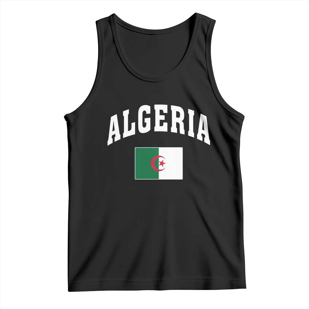 Classic Algeria Varsity Athletic Style Tank Top Proud Patriotic Algerian Flag