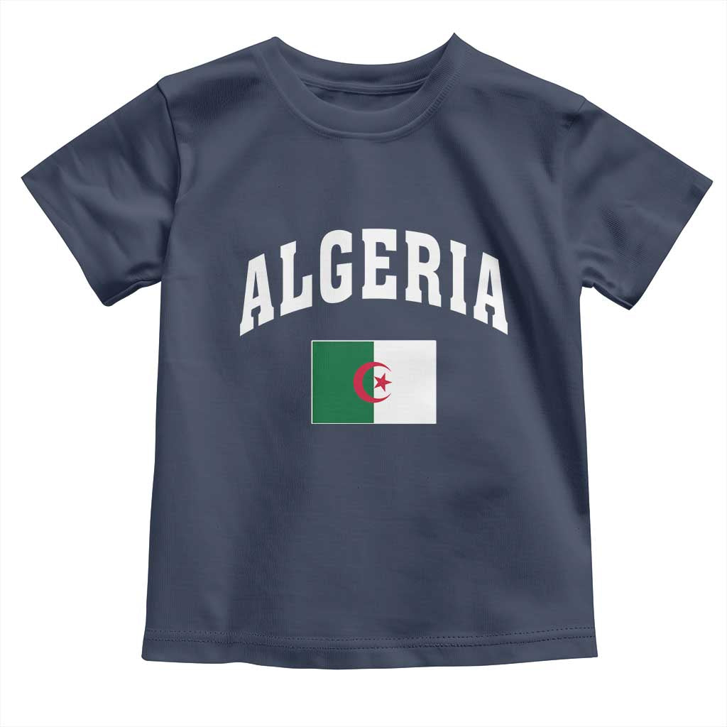 Classic Algeria Varsity Athletic Style Toddler T Shirt Proud Patriotic Algerian Flag