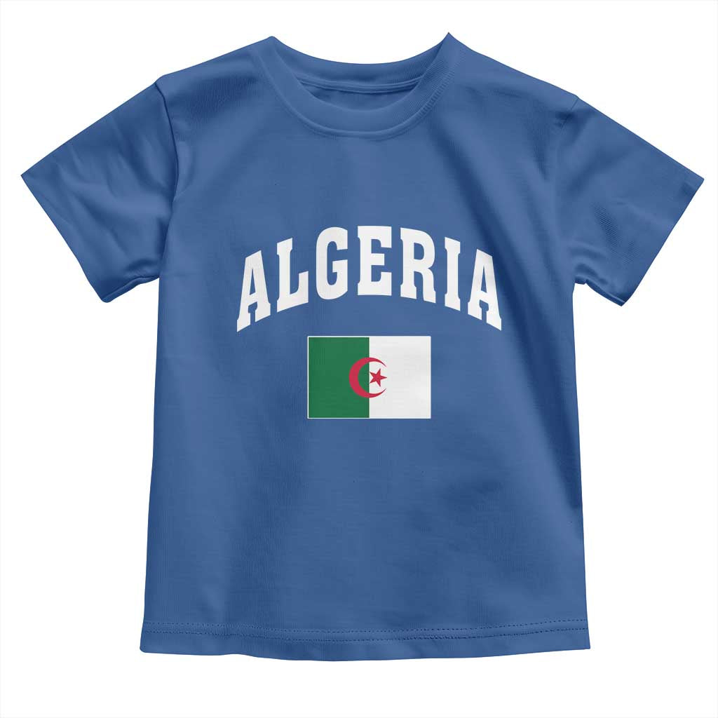 Classic Algeria Varsity Athletic Style Toddler T Shirt Proud Patriotic Algerian Flag