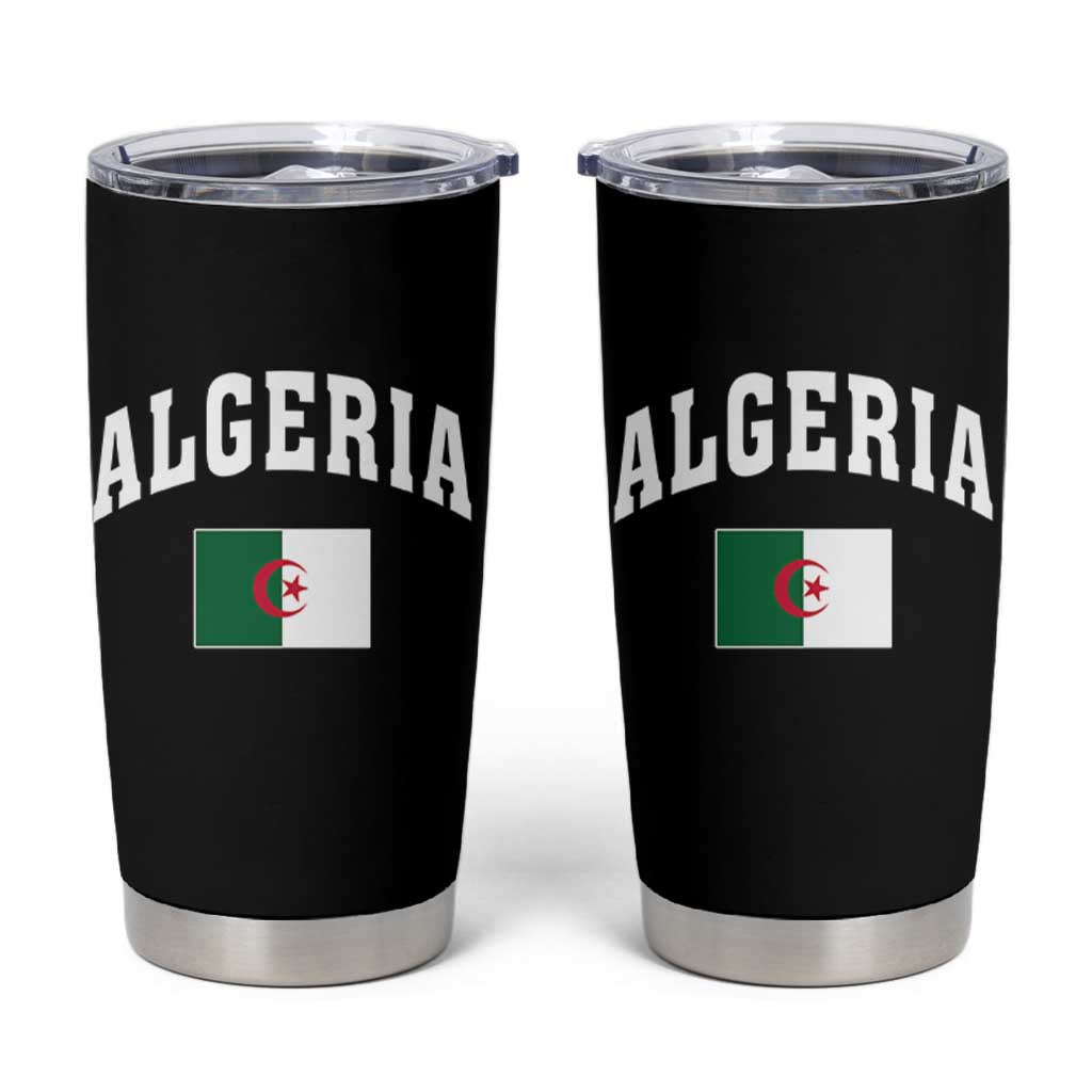 Classic Algeria Varsity Athletic Style Tumbler Cup Proud Patriotic Algerian Flag