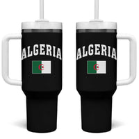 Classic Algeria Varsity Athletic Style Tumbler With Handle Proud Patriotic Algerian Flag