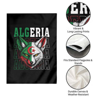 Algerian Fennec Fox Face Algeria National Flag Graphic Garden Flag Proud North African Desert Animal