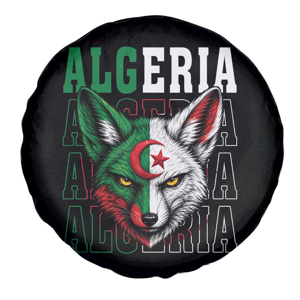 Algerian Fennec Fox Face Algeria National Flag Graphic Spare Tire Cover Proud North African Desert Animal