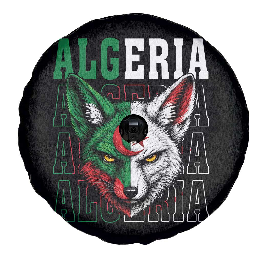 Algerian Fennec Fox Face Algeria National Flag Graphic Spare Tire Cover Proud North African Desert Animal