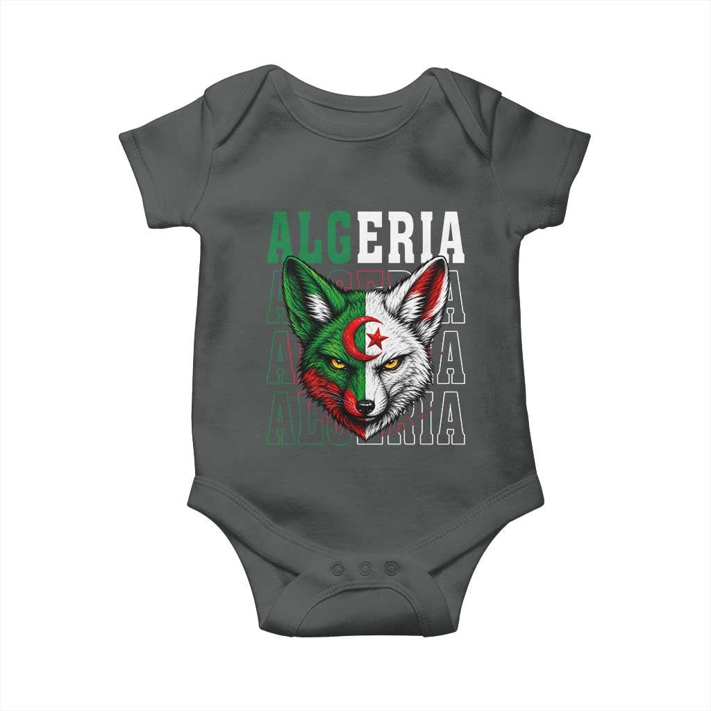 Algerian Fennec Fox Face Algeria National Flag Graphic Baby Onesie Proud North African Desert Animal