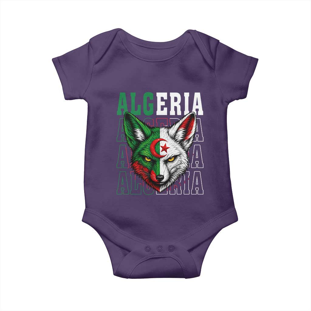 Algerian Fennec Fox Face Algeria National Flag Graphic Baby Onesie Proud North African Desert Animal