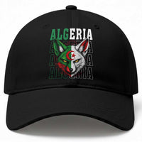 Algerian Fennec Fox Face Algeria National Flag Graphic Baseball Cap Proud North African Desert Animal