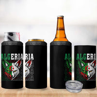 Algerian Fennec Fox Face Algeria National Flag Graphic 4 in 1 Can Cooler Tumbler Proud North African Desert Animal
