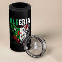 Algerian Fennec Fox Face Algeria National Flag Graphic 4 in 1 Can Cooler Tumbler Proud North African Desert Animal