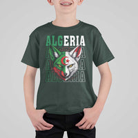 Algerian Fennec Fox Face Algeria National Flag Graphic T Shirt For Kid Proud North African Desert Animal