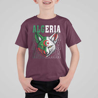 Algerian Fennec Fox Face Algeria National Flag Graphic T Shirt For Kid Proud North African Desert Animal